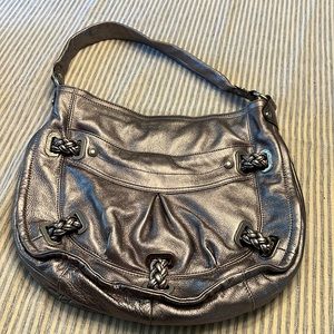 B.Makowsky silver leather purse